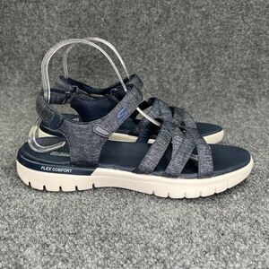 Skechers On The Go Flex-Finest Sandals Women's 8W Blue Athletic Active Outdoor